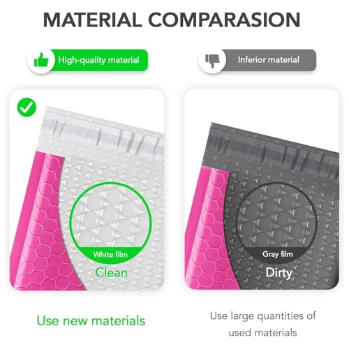 Image of Fuxury Bubble Mailers 6x10 inch 100 Pack Pink Thick Padded Envelopes Usable Size 6x9 inch Mailing Envelopes Bubble Padded, Shipping Bags for Mailing,Packaging, Small Business, Boutique, Bulk #0