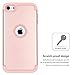 ULAK Compatible with iPod Touch 7th/6th/5th Gen Case, Heavy Duty Shockproof High Impact Protective Case with Dual Layer Soft Silicone + Hard PC for Apple iTouch 5/6/7, Rose Gold