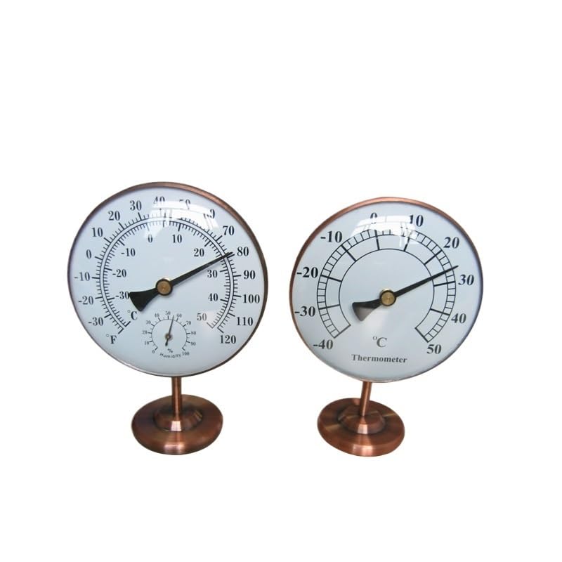 10CM Desktop Copper Household Office Humidity Temperature Meter