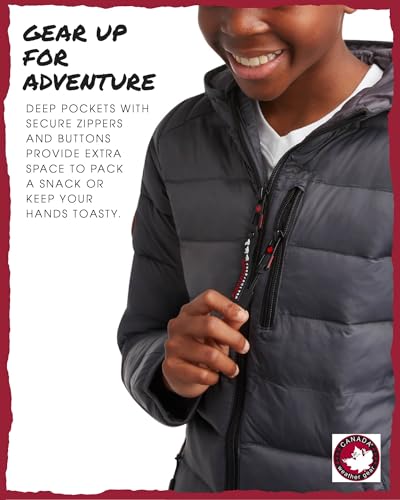 Image of CANADA WEATHER GEAR Boys' Puffer Jacket - Lightweight Packable Bubble Coat, Water Resistant Outerwear Jackets for Boys (8-20)