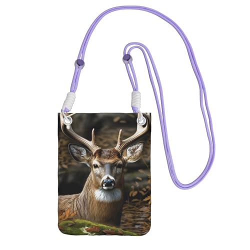 Sac à main avec bandoulière violette chic et pochette de voyage au motif cerf soigné