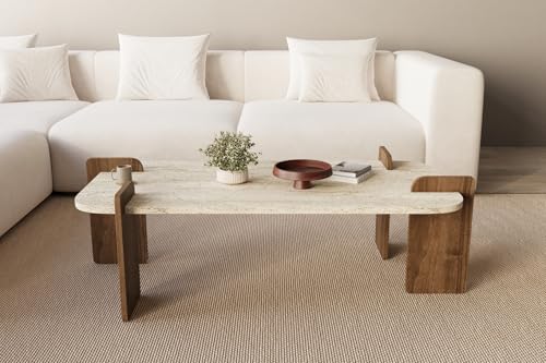 moebel17 Couchtisch Twinkle Travertin Braun Granit Optik,...