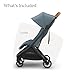 UPPAbaby Minu V3 Travel Stroller | Lightweight + Compact Design | One-Hand Fold + Unfold | from Birth + Overhead Compatible | Dillan (Stone Blue/Carbon Frame/Sand Leather)