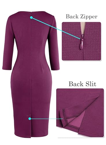 Image of VFSHOW Womens Slim Zipper Up Work Business Office Party Bodycon Pencil Sheath Dress