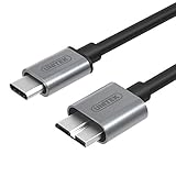 Type C to Micro B Cable, UNITEK USB 3.0 USB-C to Micro USB Charge & Sync Cord Aluminum Connector 1m/3.28ft Compatible Toshiba Canvio, WD External Hard Drive, Samsung Galaxy S5, Note 3 More