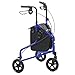 Price comparison product image Days Lightweight Folding Mobility Walker, Aluminium Walker with 3 Wheels, Lockable Brakes and Adjustable Height, Mobility Aid, with Bag, Graphite