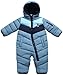 Volcom Boy Baby Snowsuit - Soft Fleece Lined Insulated Pram Infant Snowsuit with Sherpa Lined Hood - Baby Winter Clothes, Size 24M, Blue Colorblock