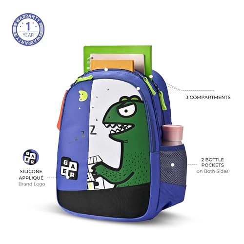 Image of Gear Giant Monster Backpack 15 inch /20L Small Water Resistant School Bag /Casual Backpack /Daypack /Kids Bag for Boys /Girls (Blue-Green)