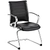 Eurotech Seating Europa Leather Guest Chair, Black