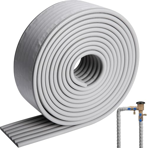 16.4 Ft x 3.2 Inch Pipe Wrap Insulation Tape - Pipe Insulation Lagging Wrap - Grey Foam Adhesive Wrap Cover for Outdoor Indoor Cold Hot Water Pipes,Winter Freeze Protection,Reduce Heat Loss