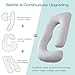Sasttie Pregnancy Pillows for Sleeping, U Shaped Cooling Full Body Pillow with Removable Cover, Pregnant Women Must Haves, Maternity Essential, Light Grey
