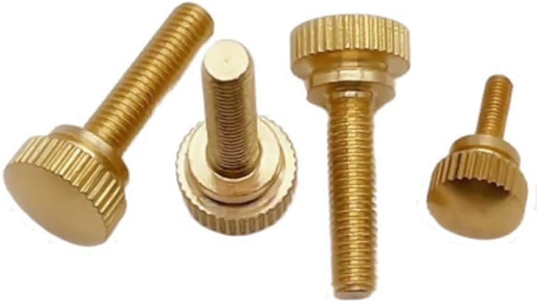 2pcs M6 M8 M10 Brass Hand Twist High-headed Steps Knurled Screws 12/14/20mm HD 8/10/12mm HT Screw Adjustment Thread Bolts - (Size: M10x50mmxD20x12mm)