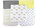 Ella Bears Organic Baby Burp Cloths 5 pack Super Absorbent 100% Organic 21X10 inch Extra Long |Triple Layers | Highest Organic Quality | Ultra Soft and Extremely Thick | Multiple Uses
