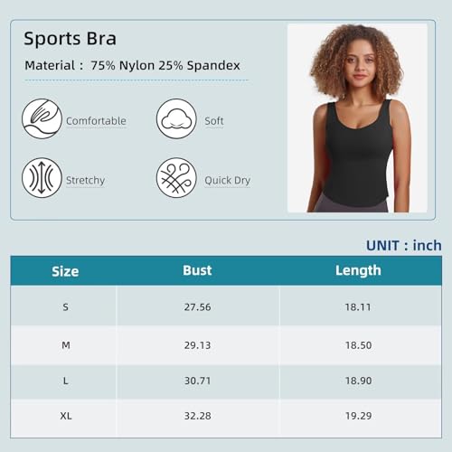 TERODACO Sports Bras Padded High Impact Crop Tops Open Back Push Up Bralettes Gym Running Yoga Tank Tops, Breathable Wireless Quick Dry BX2309 Black M - Image 7