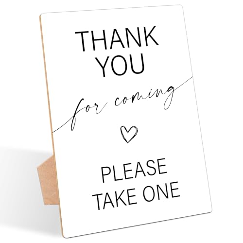 Minimalist Baby Shower Table Sign, Thank You For Coming Sign, Pack of 1 Wooden Tabletop Sign with Stand, Modern Baby Shower Supplies, Gender Reveal Party Decorations - RG13