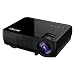Abdtech LCD Portable Projector Home Theater With 2600 Luminous Efficiency Support HD 1080P Video-Max 200" Screen With Optical Keystone USB/AV/HDMI/VGA Interface-Ideal for Video Games,Movie Night