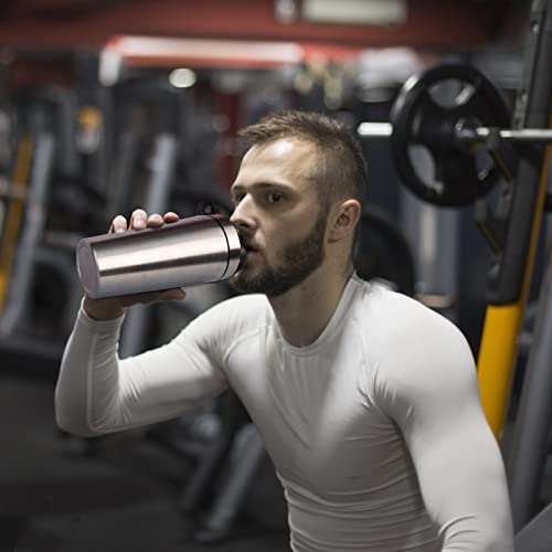ROCKY&CHAO Roestvrijstalen eiwitshaker, 900 ML metalen eiwitmixer met mengbal, fitnessshakerfles voor mannen en vrouwen… - Image 5