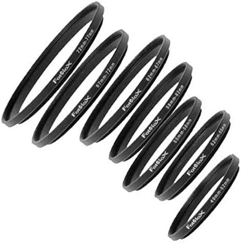 7 Step Up Ring Filter Adapter Set, Anodized Aluminum,