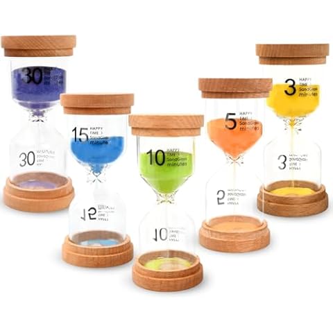 5-Piece Colourful Hourglass Timer Set Cover