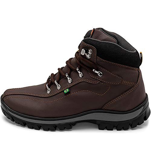 Bota Coturno Adventure Masculino Militar Confort (40, Marrom, preto)