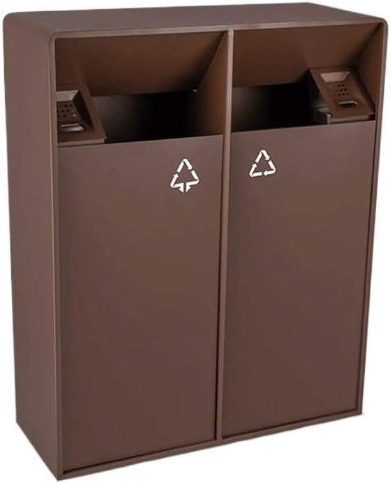 Garden Furniture Trash Can 38L/80L Indoor/Outdoor Trash Can Metal Ashtray Column, Modern Home Commercial Trash Can Square Outside Trash Bin for Patio (One Color L) (One Color Medium)