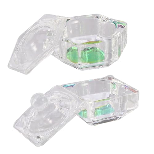 WOFASHPURET Crystal Nail Art Cup Acrylic Liquid Powder Cups for Manicures Small Acrylic Containers