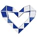 Mipartebo Magic Snake Cube Twist Puzzles 24 Wedges Brain Teaser Toys White and Blue