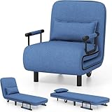 Dossier réglable avec 5 niveaux : le dossier réglable offre 5 positions confortables, allant de 90 ° à 180 °, répondant à vos différents besoins, que vous vous installiez pour regarder un film ou profiter d'une sieste confortable dans ce fauteuil inclinable convertible. Parfait pour se détendre dans n'importe quel espace de vie.