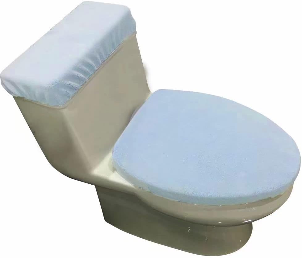 Madeals Thick Toilet Lid Cover and Toilet Tank Lid Cover Fabric Cover for A Lid Toilet Tank Black : Home & Kitchen