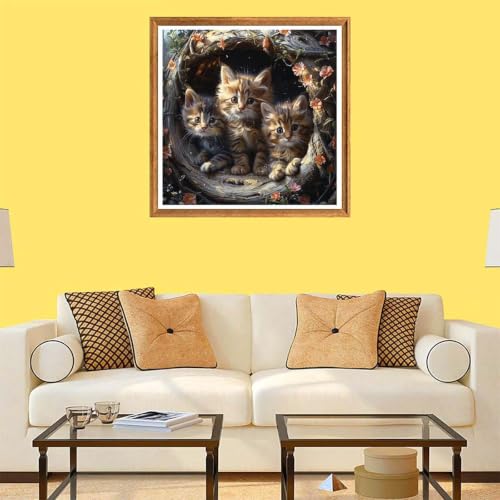 Pintar por Números Adultos Gato contra el Estrés: Kit de Pintura Fácil 80x80cm 4