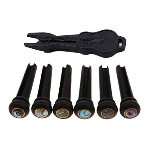 Alnicov Ebony Bridge Pins with Abalone Dot Cover