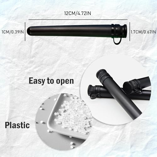 TORMEN Pre Roll Tubes 120MM Tube Watertight Storage Odor Resistant Sealed Container with Lid Plastic Protection (Black, 4 pcs)