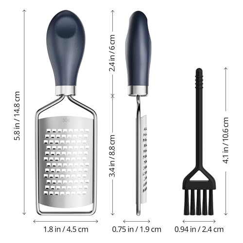 Lemon Zester, Mini Cheese Grater with Handle, 1.8\"W x 5.8\"L