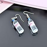 Tipo de Pendiente: Aretes Pendiente Cuelga Botellas de agua mineral personalizadas Pendiente Botellas de cerveza Lindo Pendiente simple y elegante Oreja de dos estilos   Rojo
