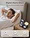 Wireless Charging Station Alarm Clock with 8 Touch Night Lights: 5 in 1 Charger Stand for Apple Devices - Charging Dock for iPhone 17 16 15 14 13 12 Pro Max Plus/Apple Watch/AirPods
