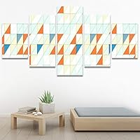 SIGNWIN 5 Panel Canvas Wall Art Modern Art Contemporary Dramatic Geometric Mixed Media Multicolor Patterns for Home Decorations Ready to Hang - 60