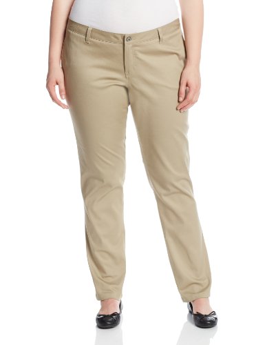 Dickies Girl Juniors Plus Size 4 Pocket Straight Leg Pant,Khaki,20