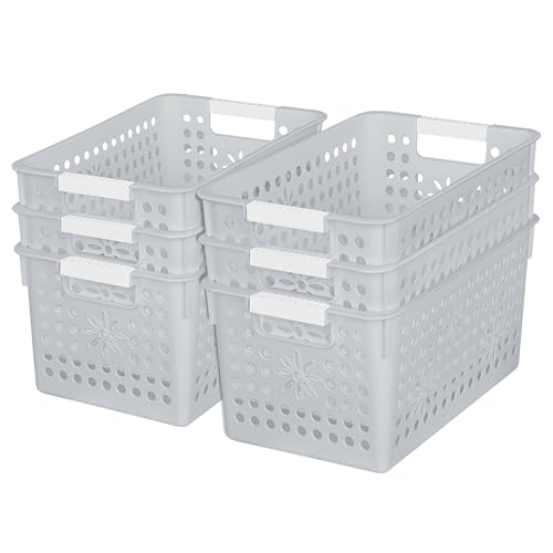 Boîtes de rangement ouvertes Cetomo grises x6 pour l'organisation de la maison