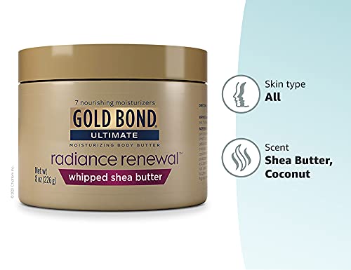 Gold Bond Ultimate Radiance Renewal Whipped Shea Butter, Moisturizing Body Butter, 8 Oz #TOP6