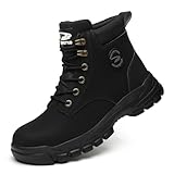 Dovicowski Men's fashion classic work safety boots, indestructible steel toe waterproof non-slip more warm men's work shoes