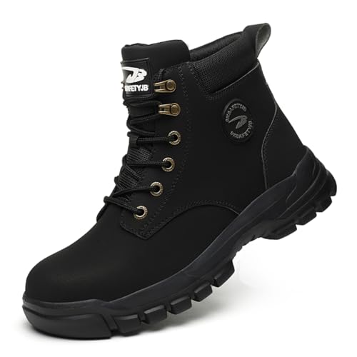 Dovicowski Men's fashion classic work safety boots, indestructible steel toe waterproof non-slip more warm men's work shoes