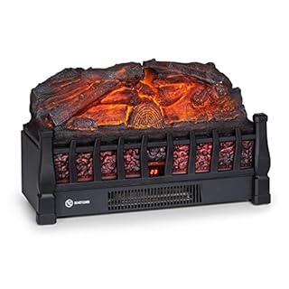 Klarstein Camino Elettrico, Caminetto Elettrico 1800 W, Camino Finto a Riscaldamento Elettrico a Basso Consumo, Fuoco Finto LED, Spazio per Legna, Termocamino con Telecomando, Termostato e Timer