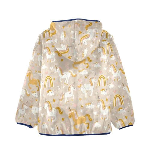 CHIFIGNO Cute Unicorns Toddler Winter Coat, Toddler Zip up Hoodie Boy Light Jacket for Fall Winter Spring 9-10Y2