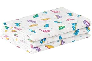 Medline Hospital Receiving Blankets 3-Pack | Dinosaur Print, Velvety Soft Cotton | 30"x40"