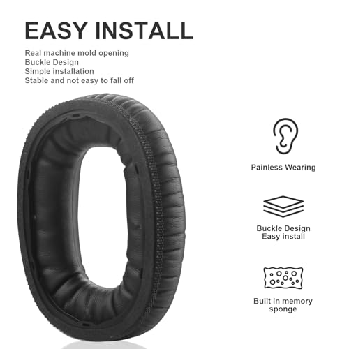 Cojines de repuesto para orejas compatibles con auriculares Marshall Monitor II activos con cancelación de ruido inalámbricos Bluetooth, cuero proteico suave, espuma viscoelástica de alta densidad, color negro miniatura 4