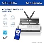 Brother ADS-1800W Wireless Compact Desktop Scanner | Scan Speeds of Up to 30ppm | 2.8" Color Touchscreen - Image 2