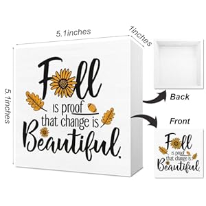 MIGUMUTU Fall Room Home Decor, Fall Decor Fall Is Proof That Change Is Beautiful Sign, Fall Decorations for Home, Sunflower Sign Autumn Home Office Wall Pediments Decor 5 X 5 Inch MIGUMUTU Fall Room Home Decor Fall Decor Fall Is Proof That Change Is Beautiful Sign Fall Decorations for Home Sunflower Sign Autumn Home Office Wall Pediments Decor 5 X 5 Inch