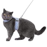 Huntboo Escape Proof Cat Harness, Reflective Cat Vest Harness and Leash Set with AirTag Pocket & Sof