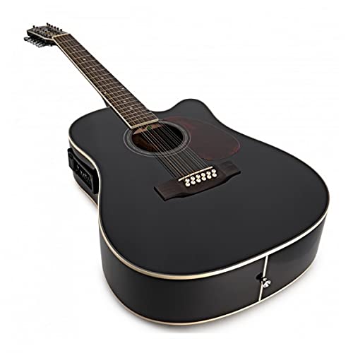 Kit de guitare électro-acoustique 12 cordes par Gear4music Noir avec Sac de Concert - Les Beatles, Paul McCartney, John Lennon, RIngo Starr, George Harrison Kit de guitare électro-acoustique 12 cordes par Gear4music Noir avec Sac de Concert – Image 6