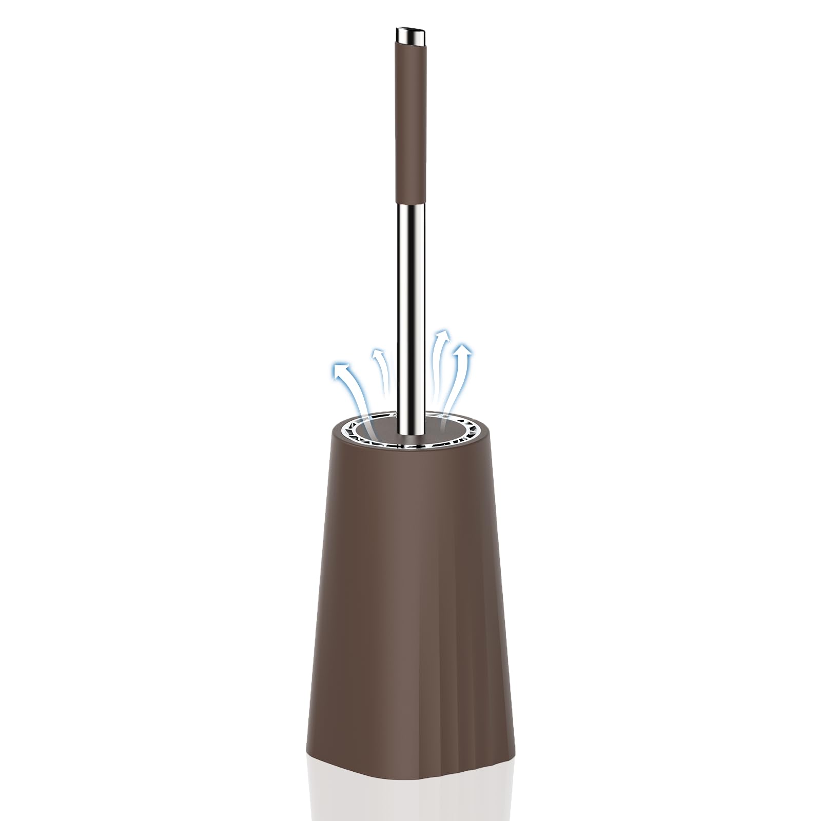 SetSail Toilet Brush, Compact Size Toilet Bowl Brush and Holder Toilet Brushes for Bathroom with Stainless Steel Handle Toilet Cleaner Brush with Durable Scrubbing Bristles, Brown